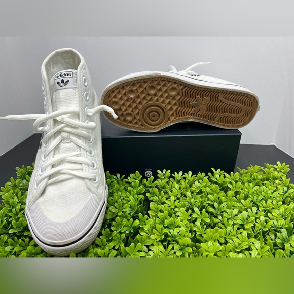 Adidas Originals Nizza High Cloud WHITE/BLACK Size 5.5 ( FW8351) Rare - Picture 8 of 11